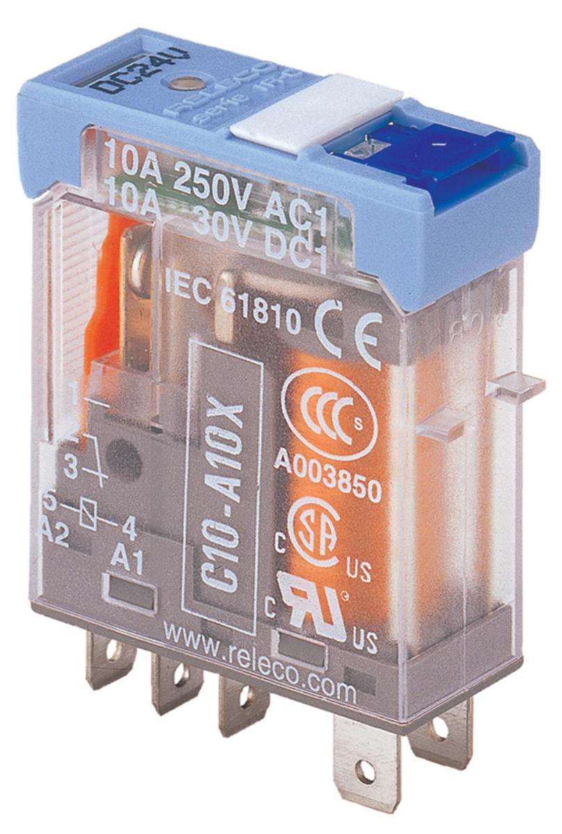 Industrirelä IRC C10 1-pol - 1-POL. INTERFACERELÄ 24VAC/DC C10A10BX24AD