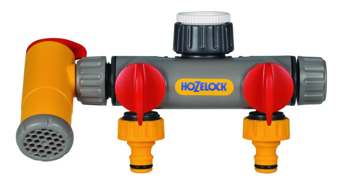 Krankoppling, Hozelock Flowmax - KRANKOPPLING FLOWMAX 2-VÄGS HOZELOCK 21-2250