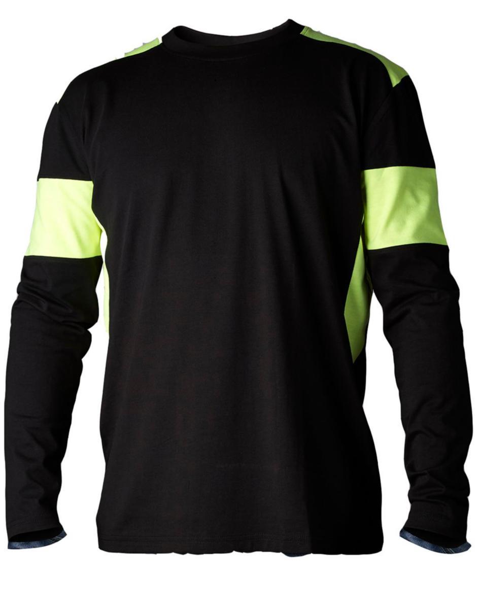 T-shirt Top Swede 212 - T-SHIRT TOPSWEDE 212012 SVART/GUL LÅNG ÄRM XL