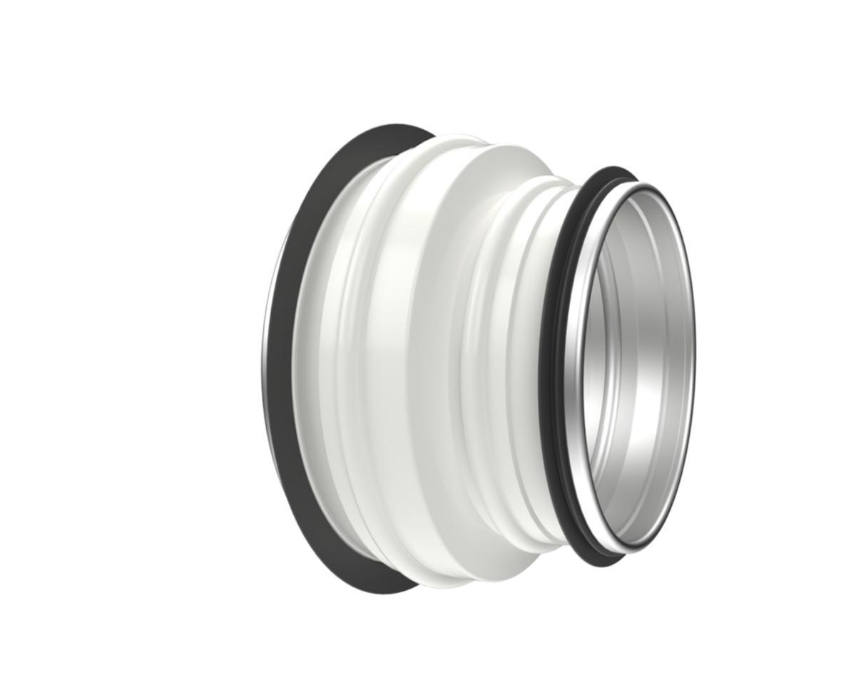 Dimensionsförändring NFC Vitlackade, ETS - DIMÄNDRING NFC 125-100 VIT NIPPEL-NIPPEL ETS