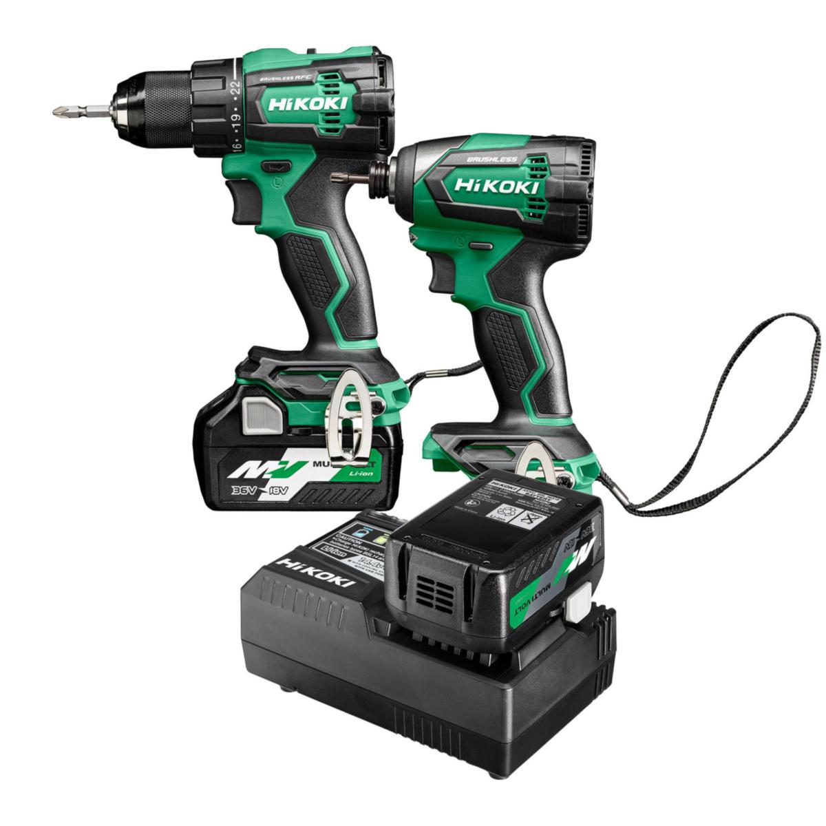 Kombikit HiKOKI KC18DE(DS/WH) - KOMBIKIT HIKOKI KC18DE(DS/WH) 18V 2X5,0AH MV BATTERI/LADDARE