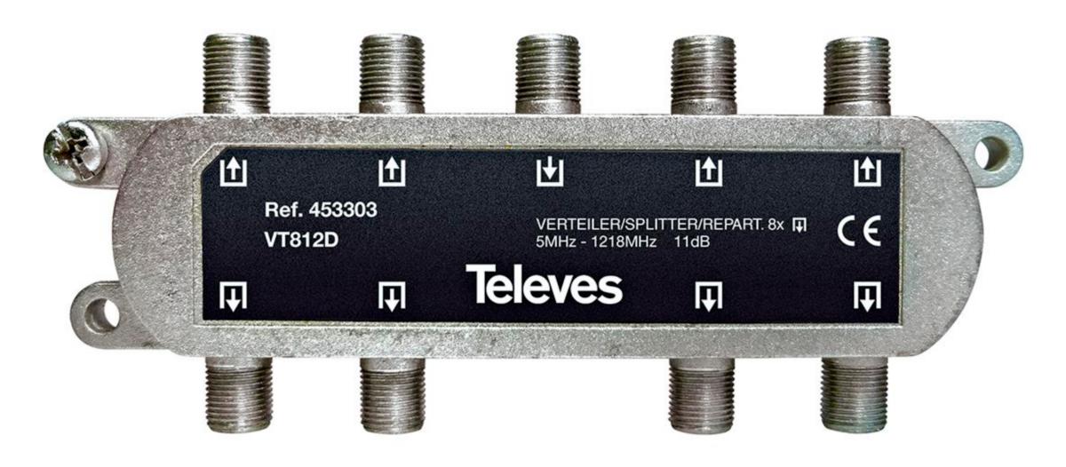 Fördelare för SMATV - FÖRDELARE F 5-1218MHZ 8-VÄG