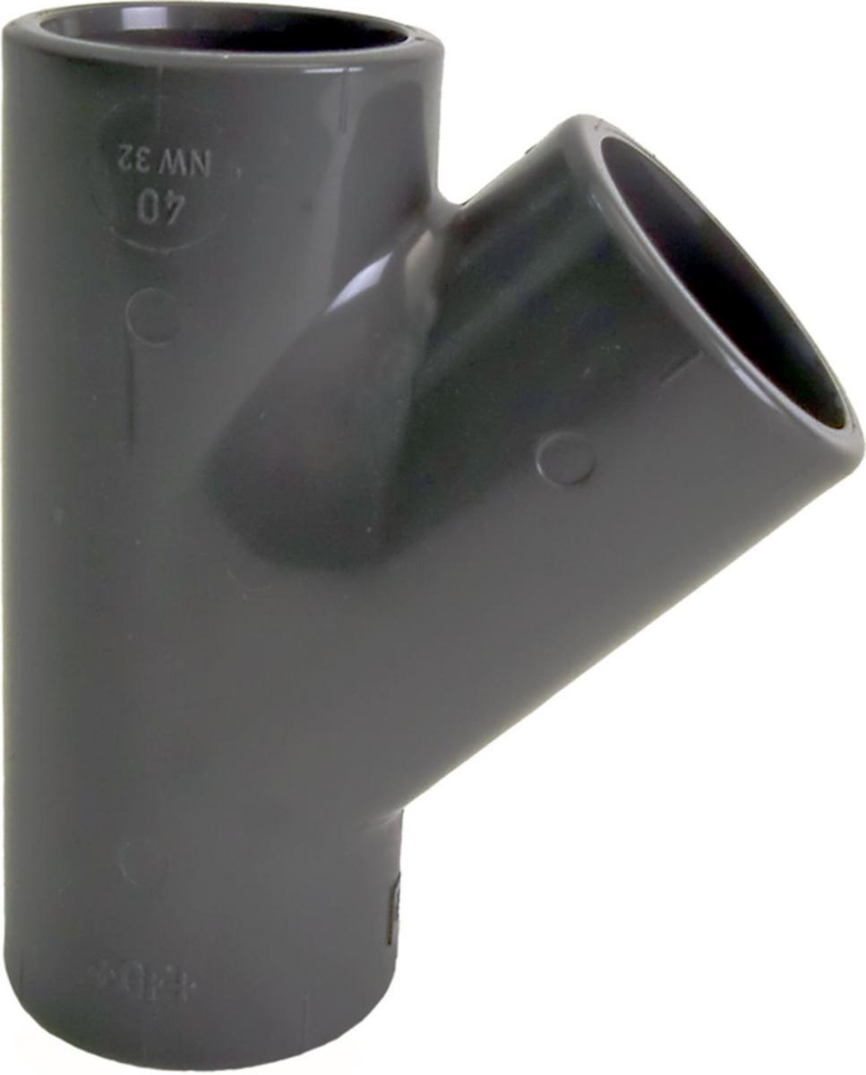 T-rör 45°, tryckrördelar PVC för limning - 50X45GR PVC T-RÖR PN10 FÖR LIMNING