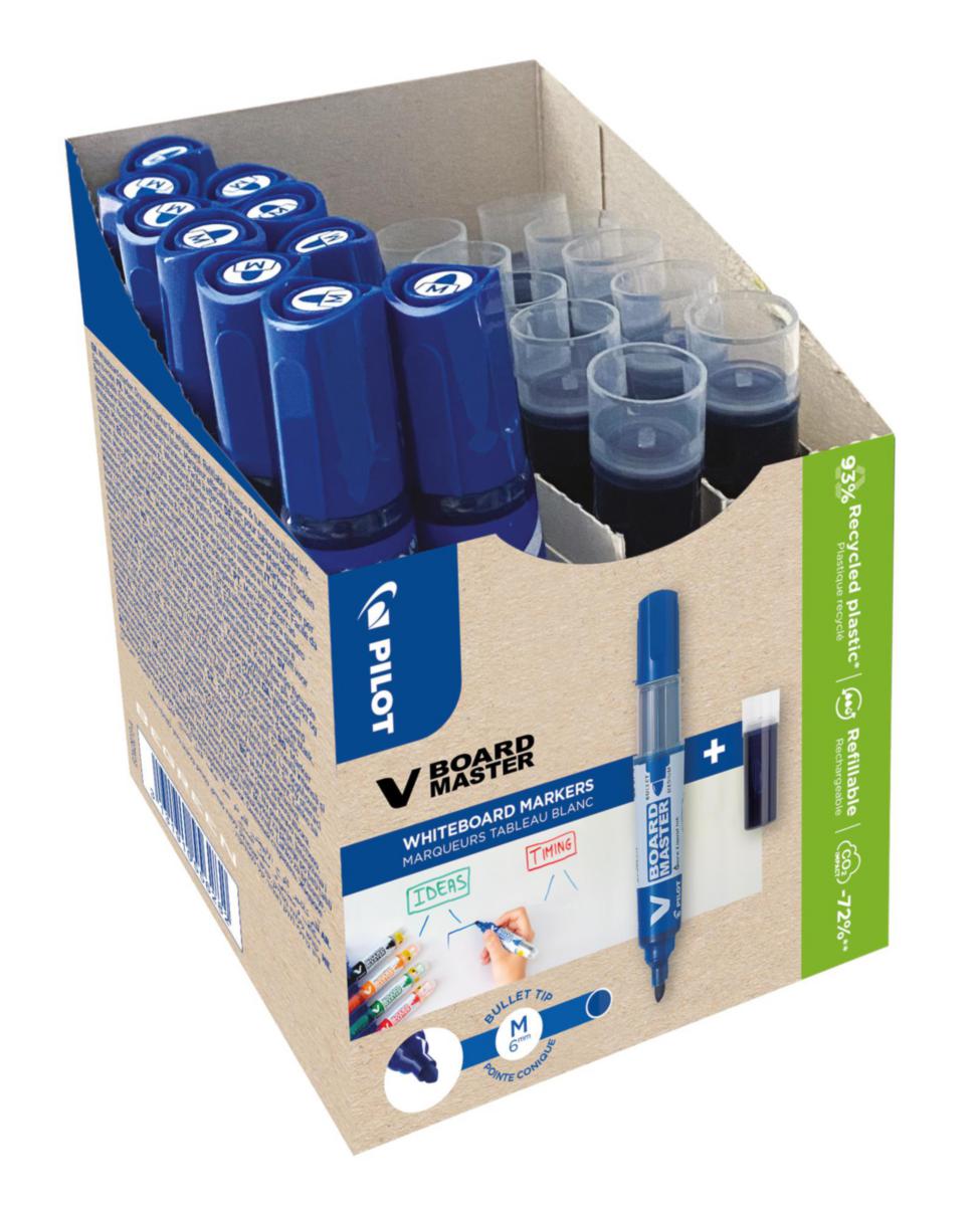 Whiteboardpenna Pilot - WHITEBOARD PENNA PILOT MEDIUM 10 PENNOR+10 refill BLÅ