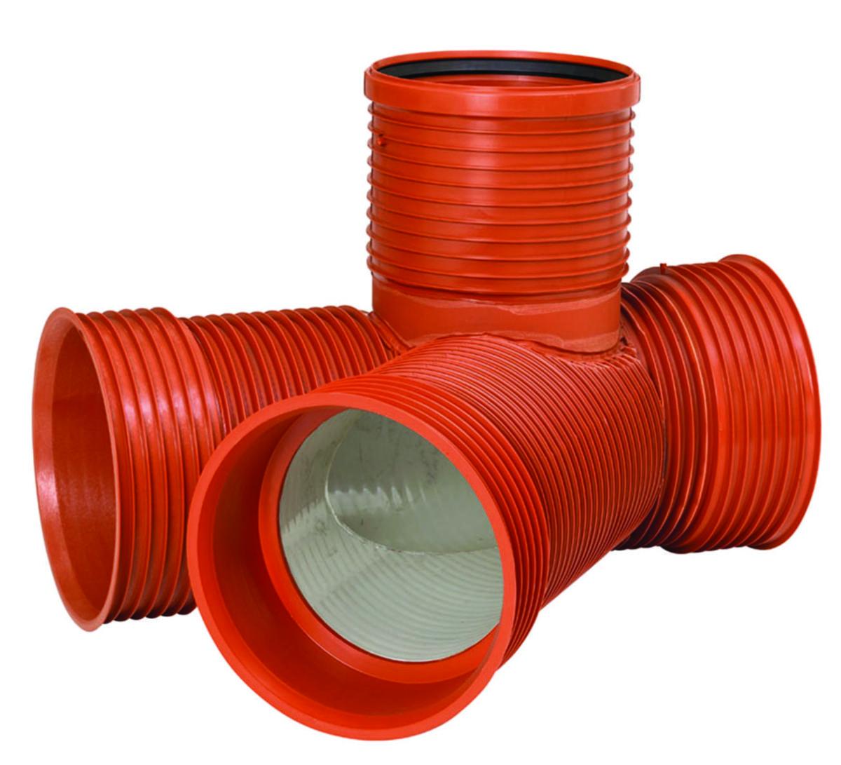 Tillsynsbrunn, Uponor Ultra Rib 2, avgrening vänster - 400x450 TILLSYNSBRUNN PP AVGRENING VÄNSTER, UPONOR