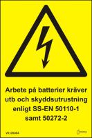 Dekal arbete på batterier, självhäftande, 50x75mm