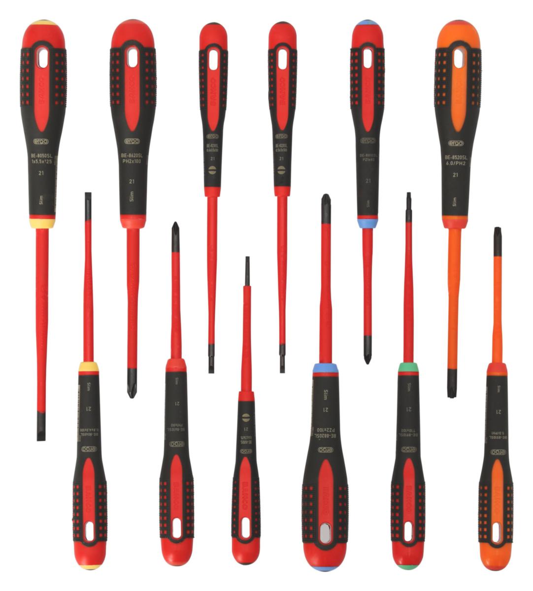 Skruvmejselsats Bahco BE-9878SL XXL 1000V - SKRUVMEJSELSATS BAHCO XXL BE-9878SL 1000V 12ST SLIM