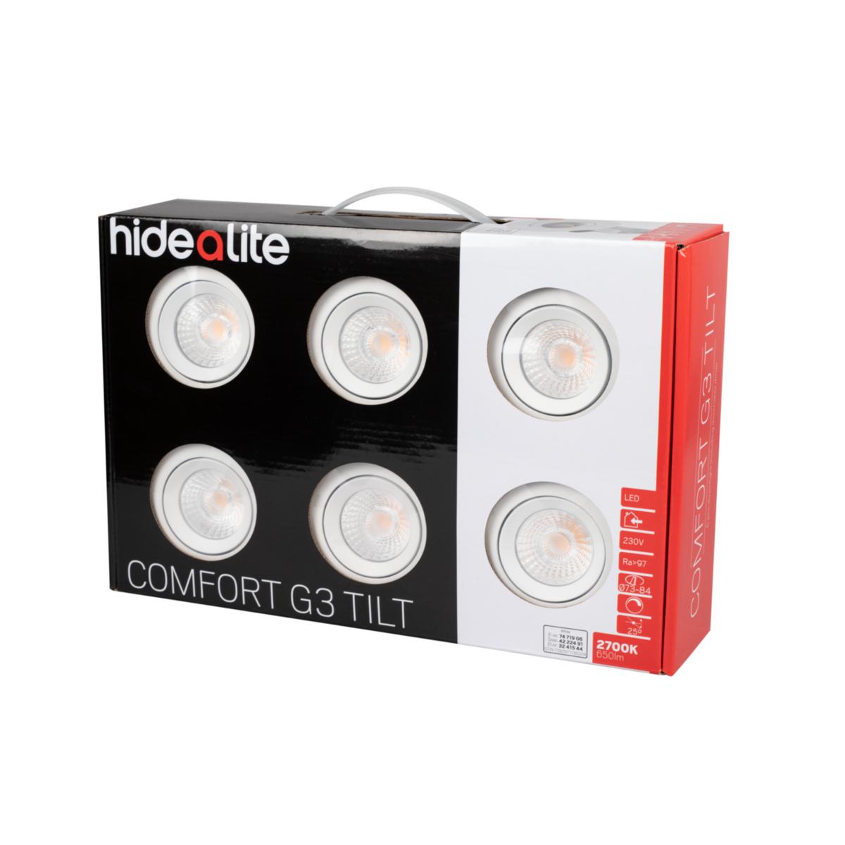 Downlight Comfort G3 Tilt - DOWNL 6P 7.5W 650LM 27K IP44 VIT 36° SPRID COMFORT G3