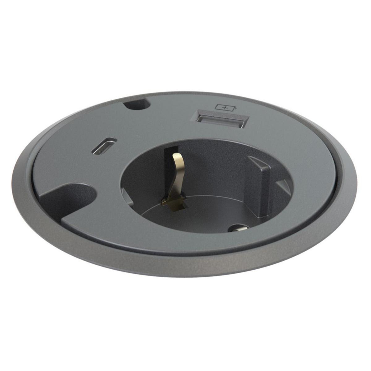 Powerdot 79mm 1xSchucko, USB A+C - ELUTTAG/USB-CH/USB-C/2KANAL.BL EL