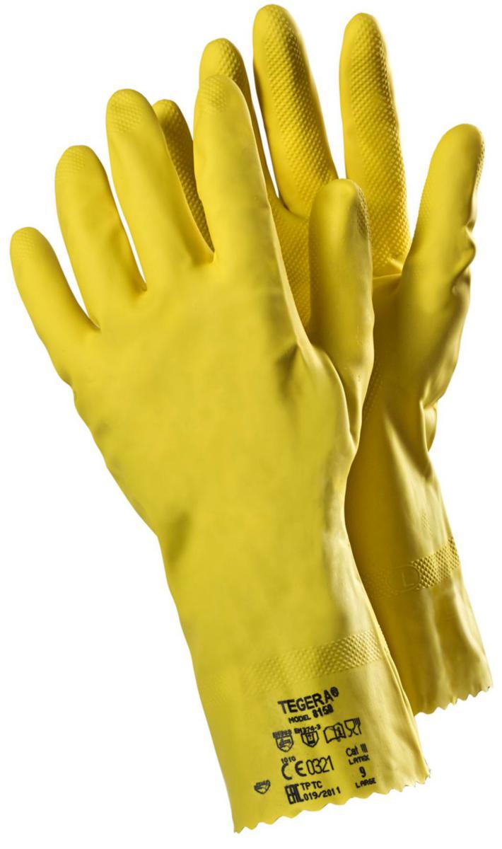 Kemskyddshandske Tegera 8150 - HANDSKE TEGERA 8150 LATEX GUL 30 CM 0,42MM STL 8