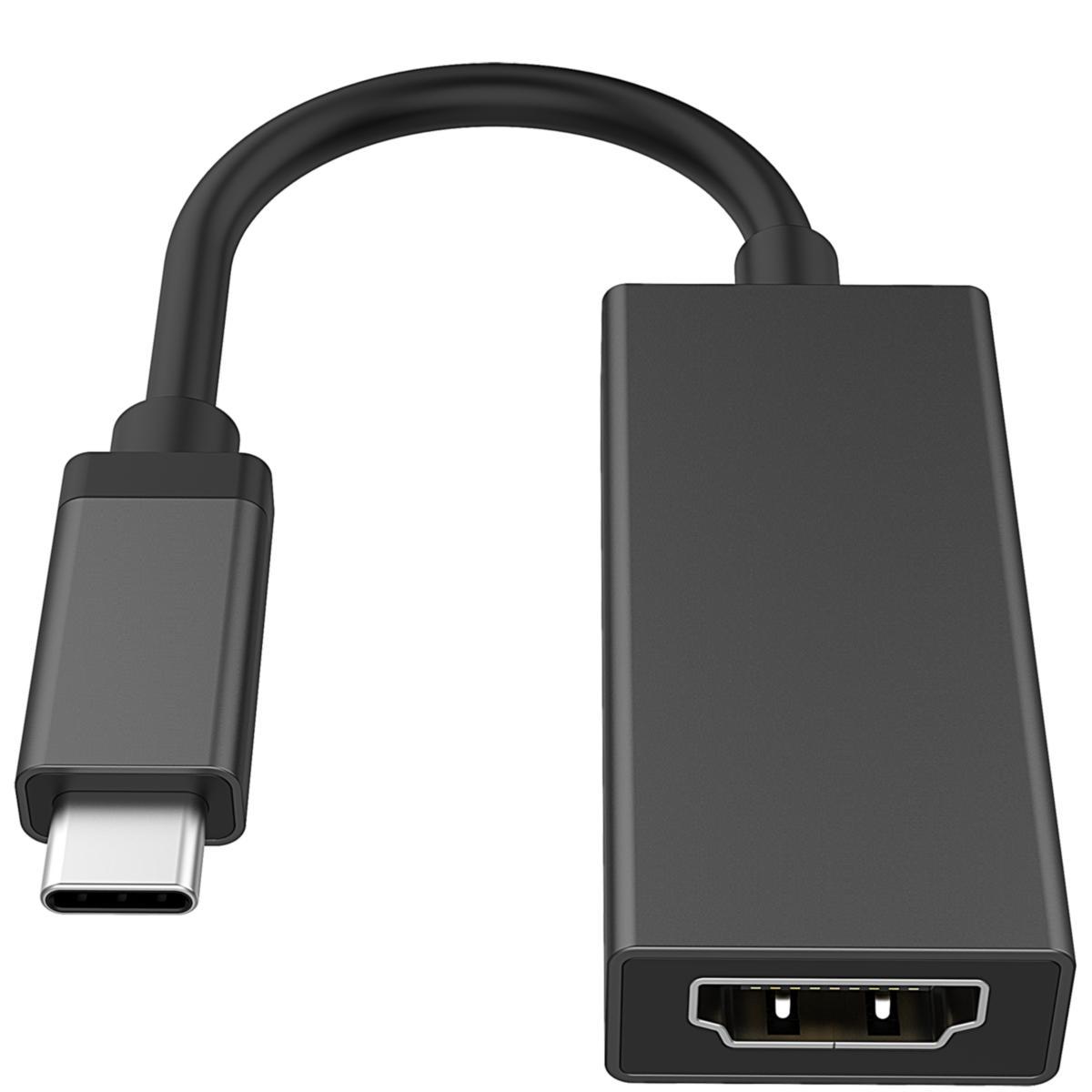 Adapter, USB-C till HDMI - ADAPTER USB-C TILL HDMI 0.1M SVART SMARTLINE