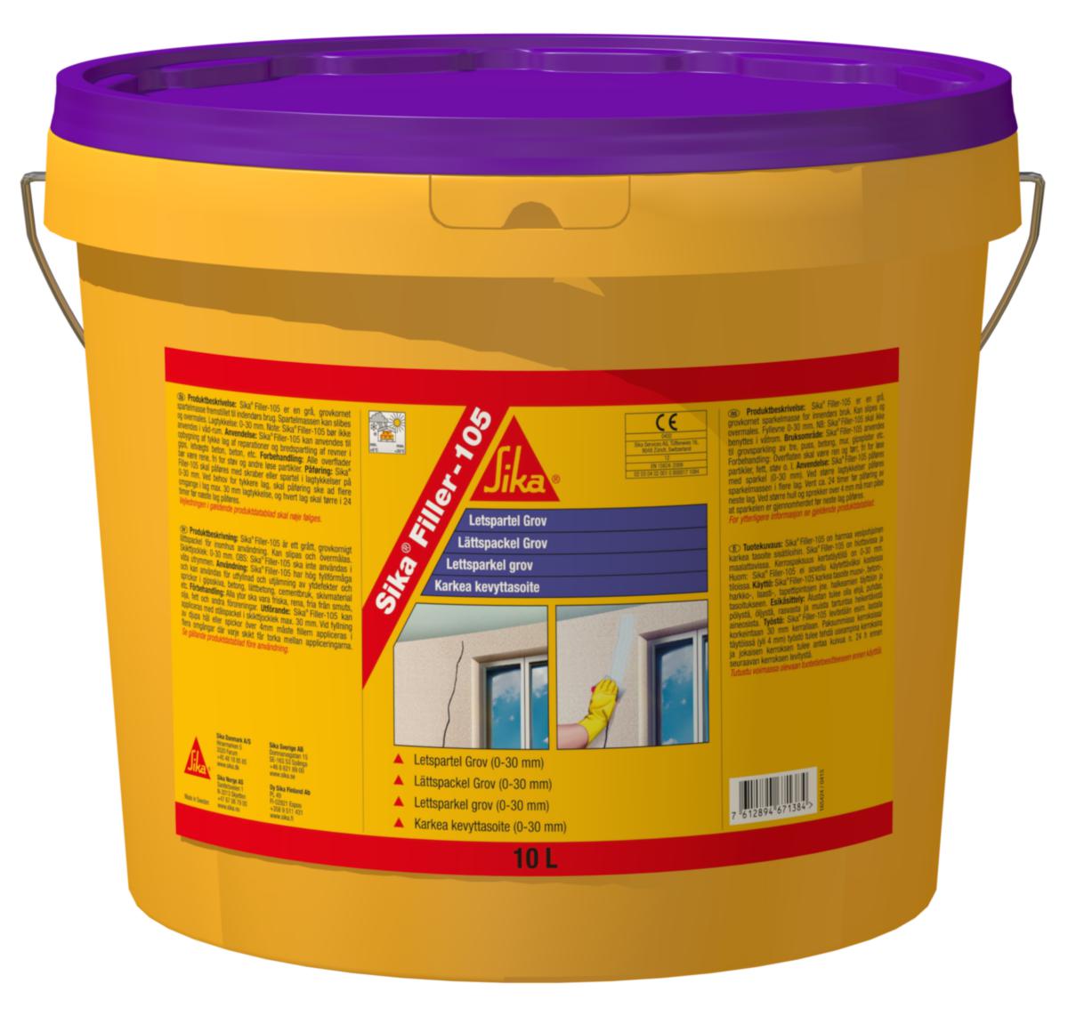 Lättspackel Sika Filler-105 - LÄTTSPACKEL SIKAFILLER -105 GROV 10L