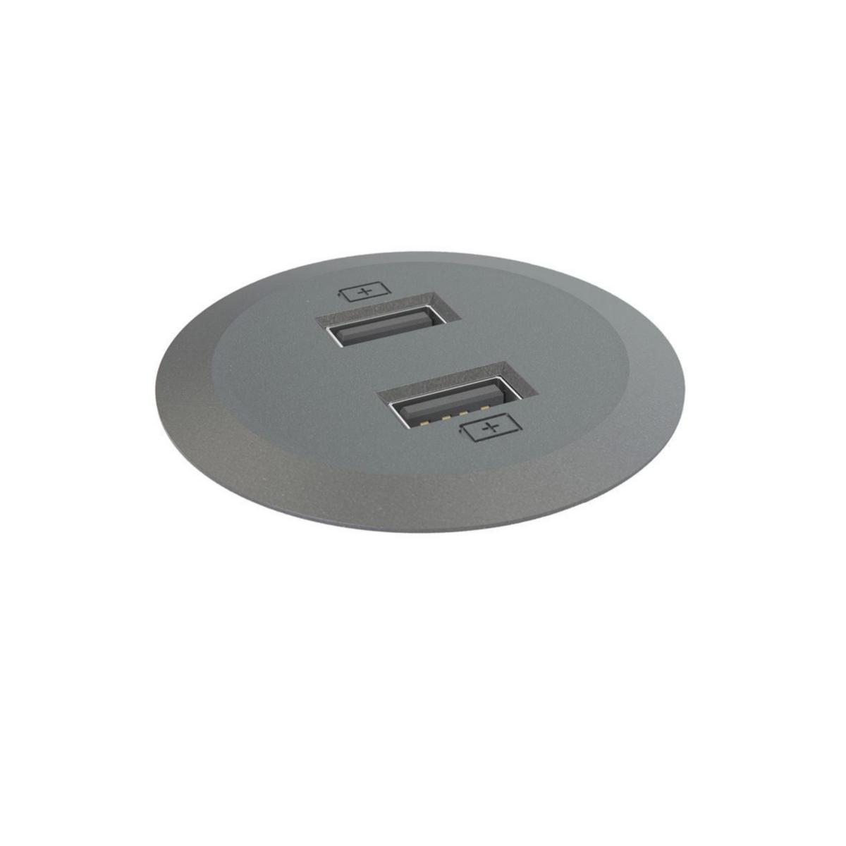Powerdot MINI 51mm 2xUSB - USB-LADDARE.2X5V/2.4A.RUND.SV EL