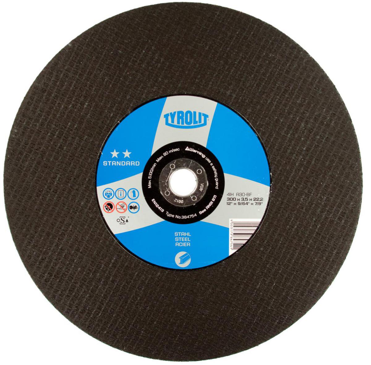 Kapskiva Tyrolit Standard Stål - KAPSKIVA TYROLIT STANDARD STÅL 300x3.5x25.4 A30-BF STATIONÄR