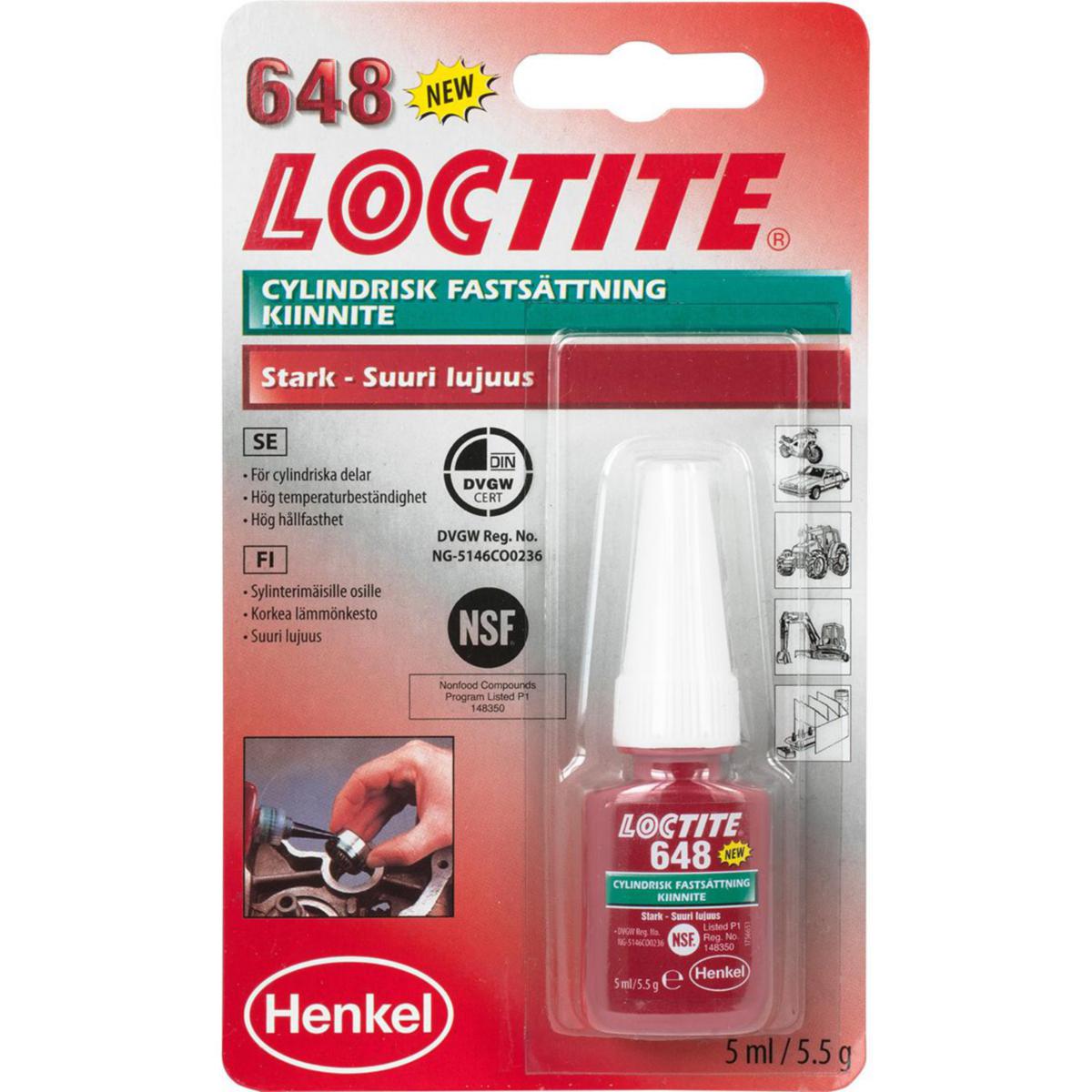 Cylindrisk fastsättning Loctite® 648 - FASTSÄTTNING LOCTITE 648 5ML 