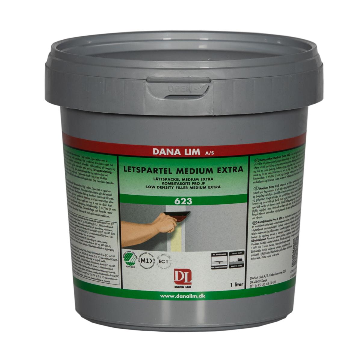 Lättspackel Dana Medium Extra 623 - LÄTTSPACKEL MEDIUM 623 EXTRA DANA 1 LITER