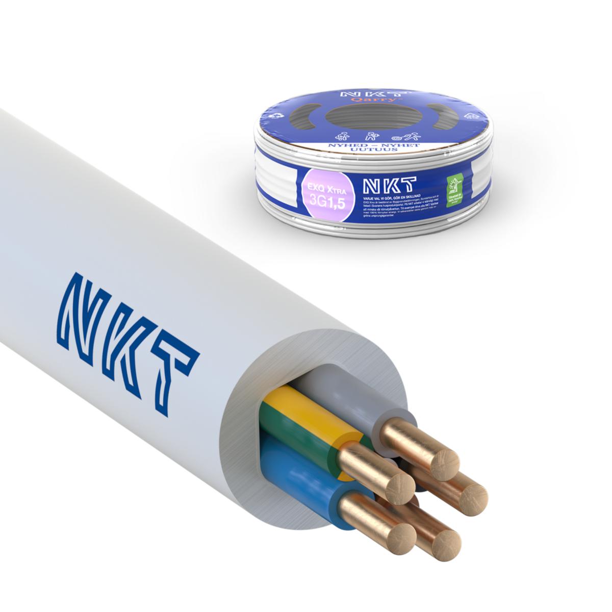 Installationskabel EXQ-Xtra 300/500V Dca, Nkt - EXQ XTRA 5G1.5 R50 (*1)
