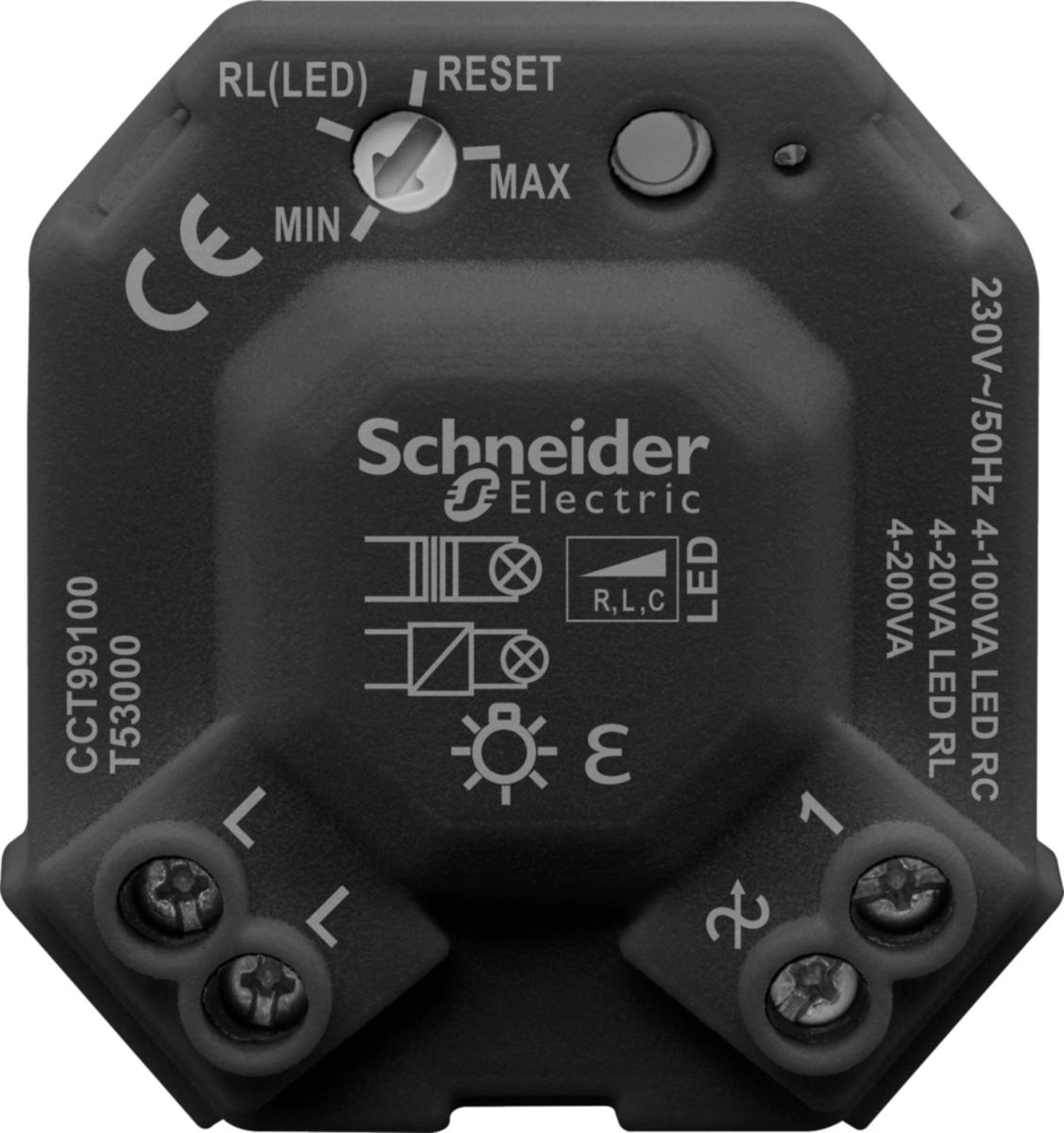 LED Dosuniversaldimmer, Schneider - DIMMERPUCK LED 100W UNIVERSAL CCT99100, RESISTIV LAST 200W