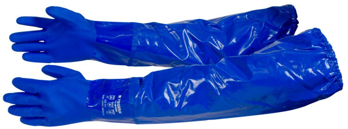 Kemskyddshandske Tegera 12910 - KEMHANDSKE TEGERA 12910 BLÅ PVC 700 MM STL 7