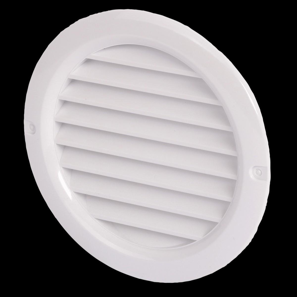 Ventilgaller PR, runt, med stos, Flexit - VENTILGALLER PR 100 VIT 127MM M STOS 100MM 400022 FLEXIT
