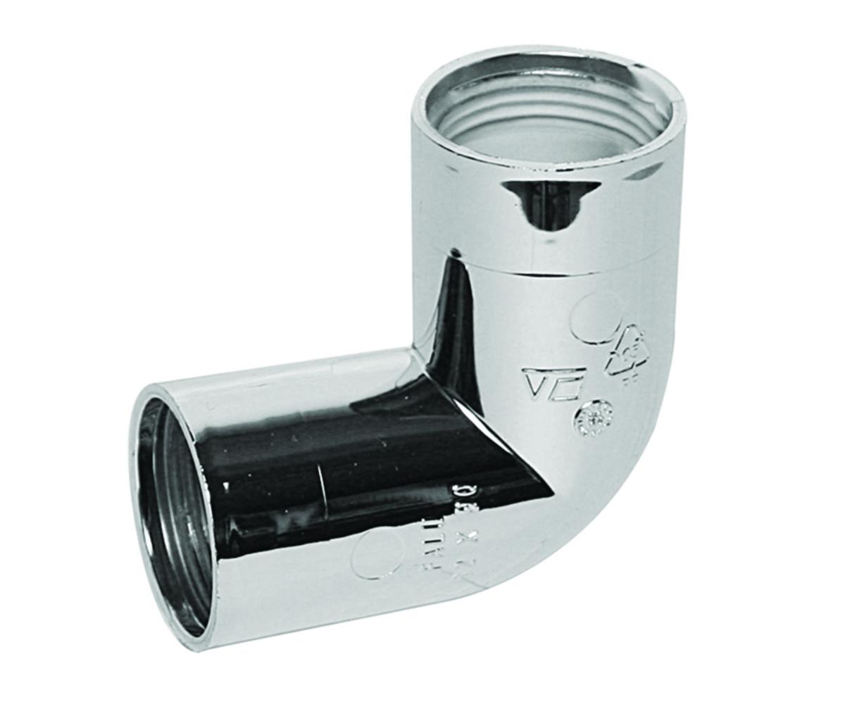 Böj 90°, PP förkromade, Faluplast - 40/90GR. VINKEL FALUVULK FKR. FP 74255