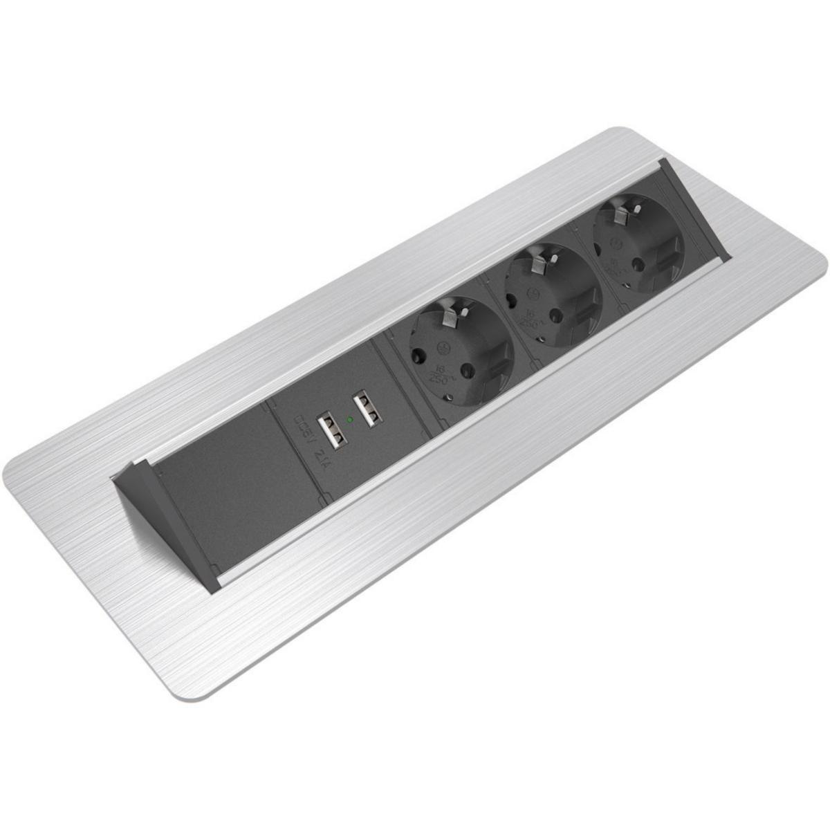 Axessline QuickBox - 3 El 2 USB Laddare - BOX3EL/2USB-CH.BORST YTA EL