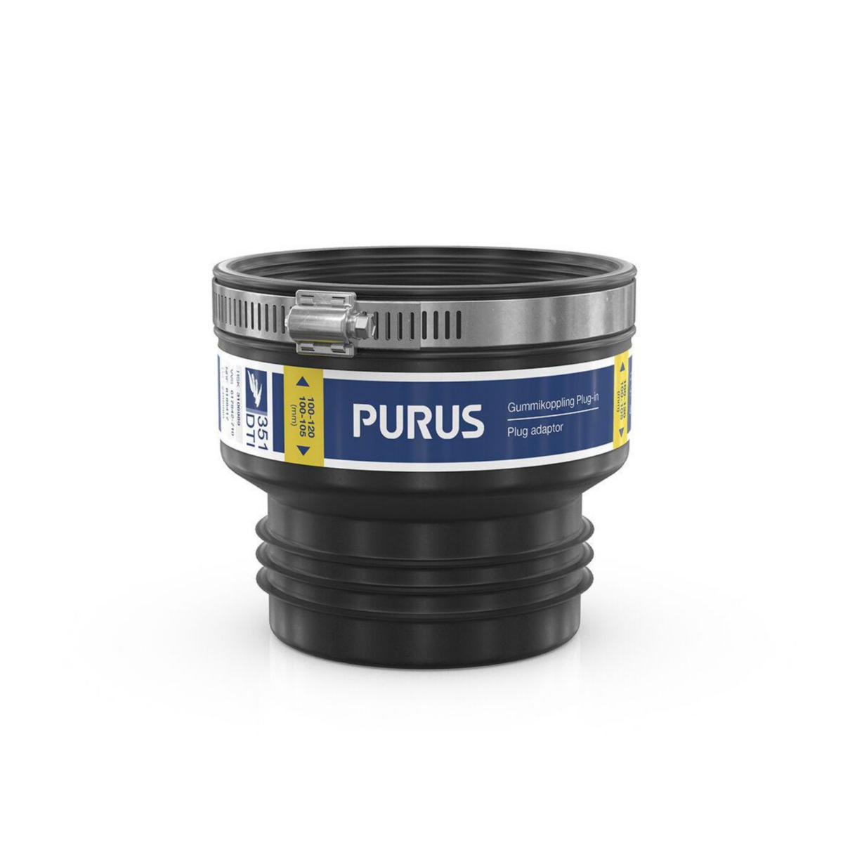 Gummikoppling Plug-In EPDM/Rostfritt, Purus - GUMMIKOPPL 100-120/100-105MM PLUG-IN EPDM/ROSTFRITT, PURUS