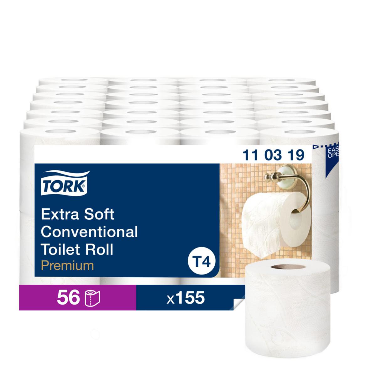 Toalettpapper Tork Premium T4 Extra mjukt - TOALETTPAPPER TORK EXTRA MJUKT T4 PREMIUM 3-LAGS 56 RULLE/BAL
