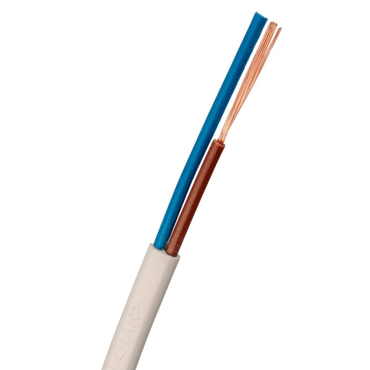 Anslutningskabel  PVC SKX-U oval 300/300 V, Nexans - SKX 2X0.75 VIT H03VV B100m (3*) (SKX-U)