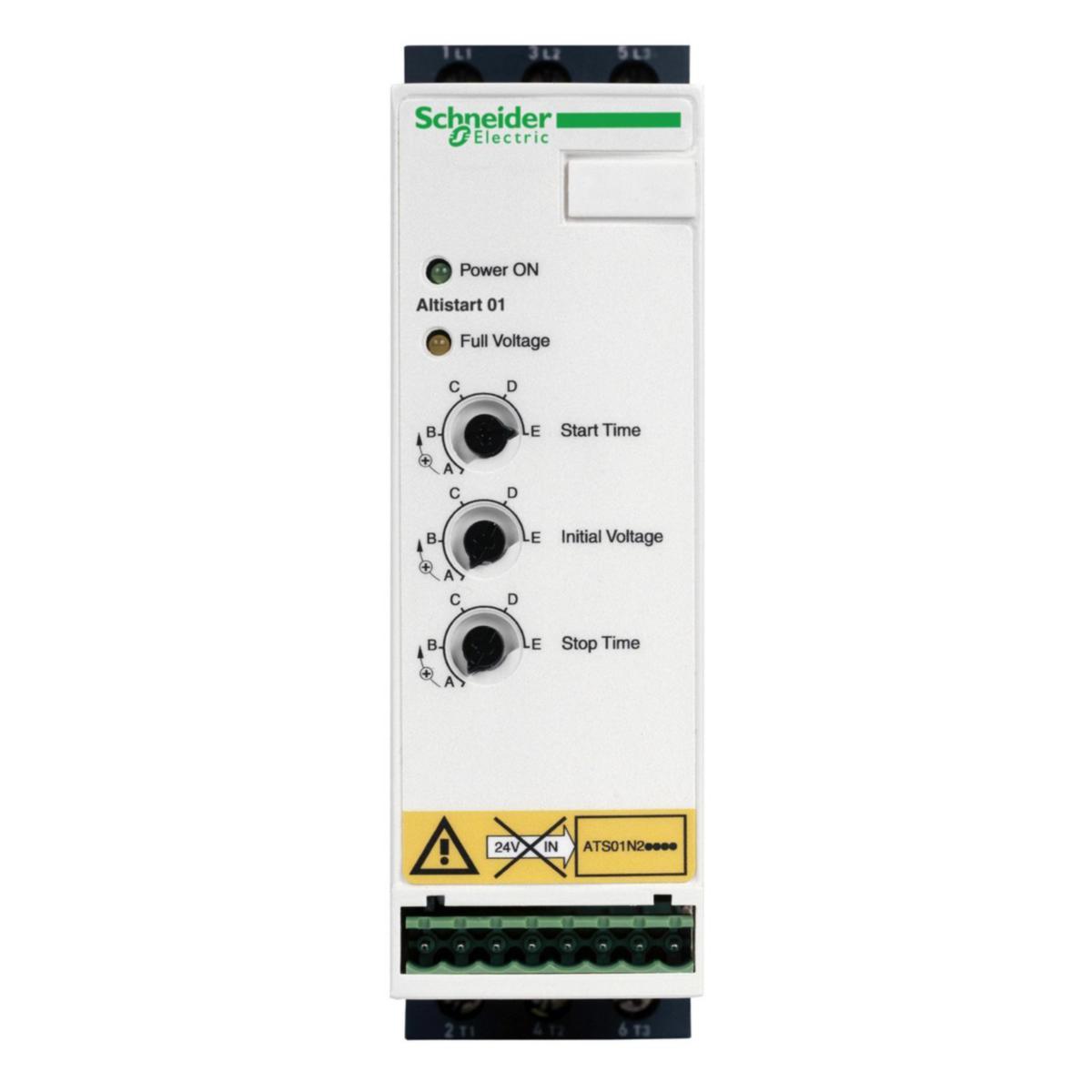 Mjukstarter ATS01N2 mjukstart / stopp, 0,75 till 15kW 3-fas 380-415 V - MJUKSTART/-STOPP 32A 380-415V ATS01N232QN