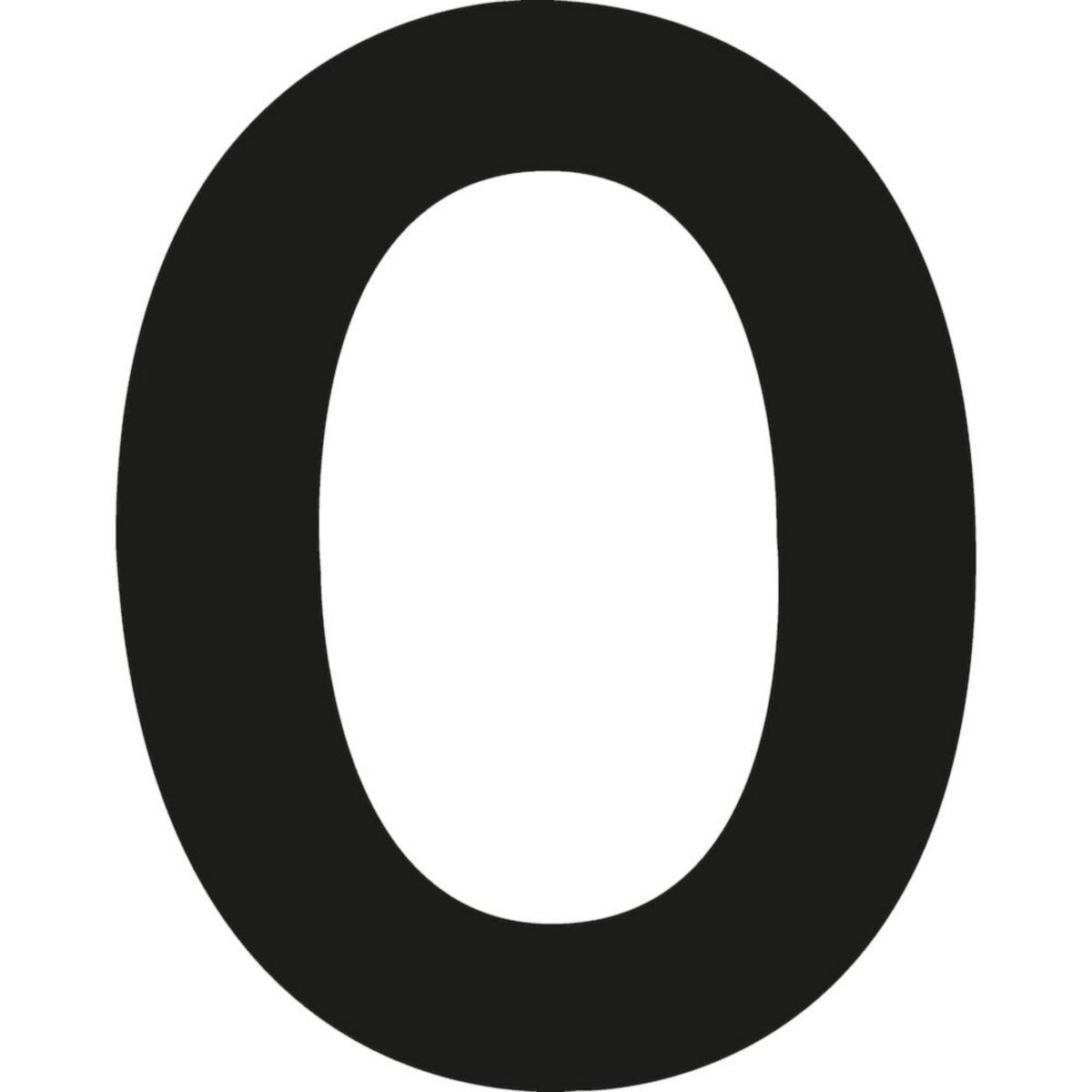 Bokstäver och siffror - DEKAL NOLLA SYSTEMTEXT SJÄLVHÄFTANDE SVART 9CM