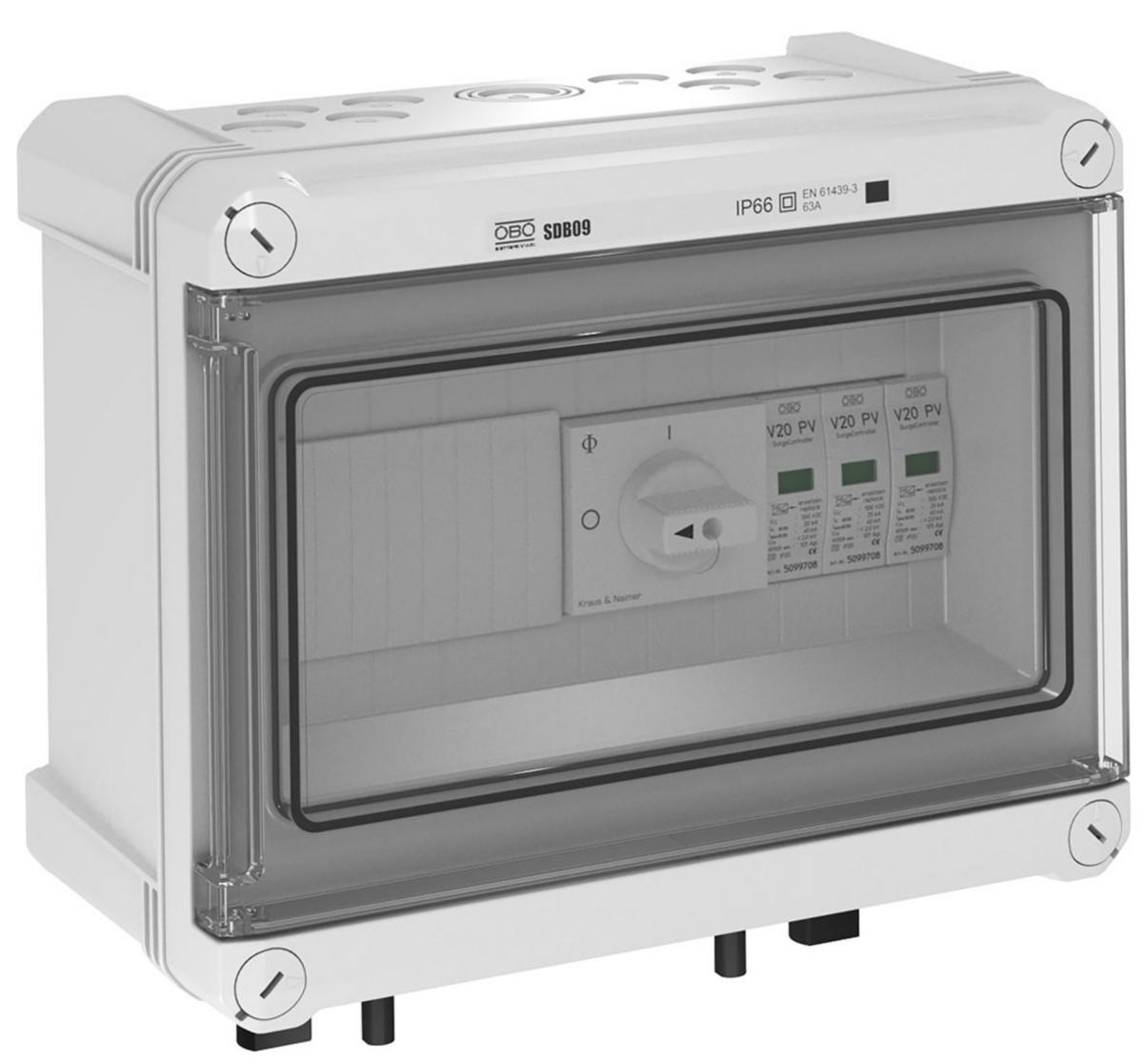 Komplett kapsling IP66 för solcellsanläggningar 1MPP - PV KAPSL. 1KV. DC BRYTARE 1MPP PKV-C1000ST100