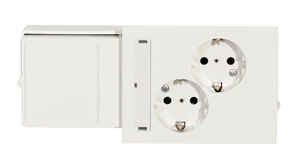 Vägguttagssats vit MP Ductel - UTTAGSSATS 2-VÄGS VIT DUCT-2-3