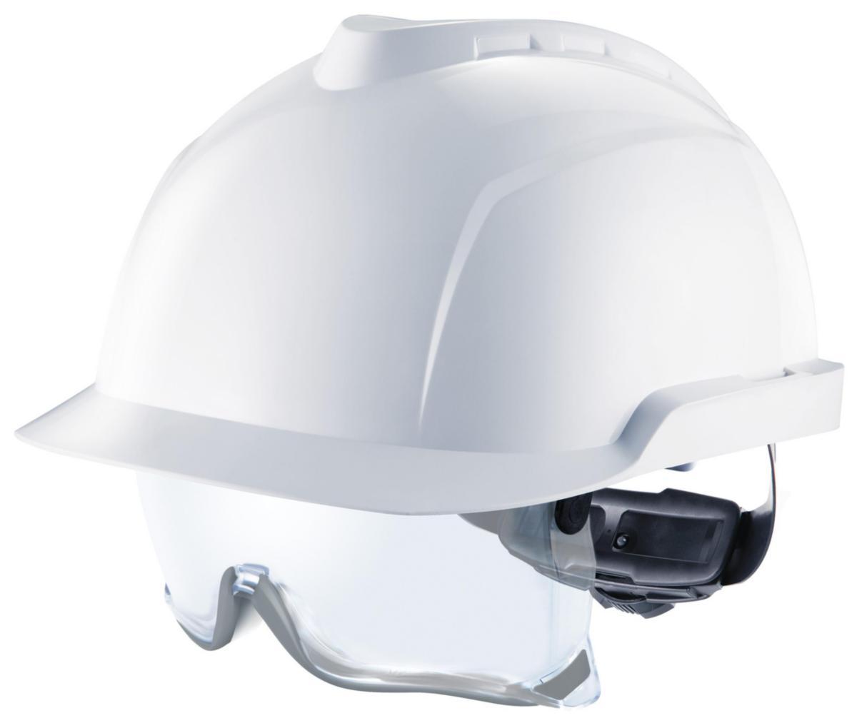 Skyddshjälm MSA V-gard 930 Oventilerad - SKYDDSHJÄLM MSA V-GARD 930 VIT OVENT HALVT INBYGGT VISIR
