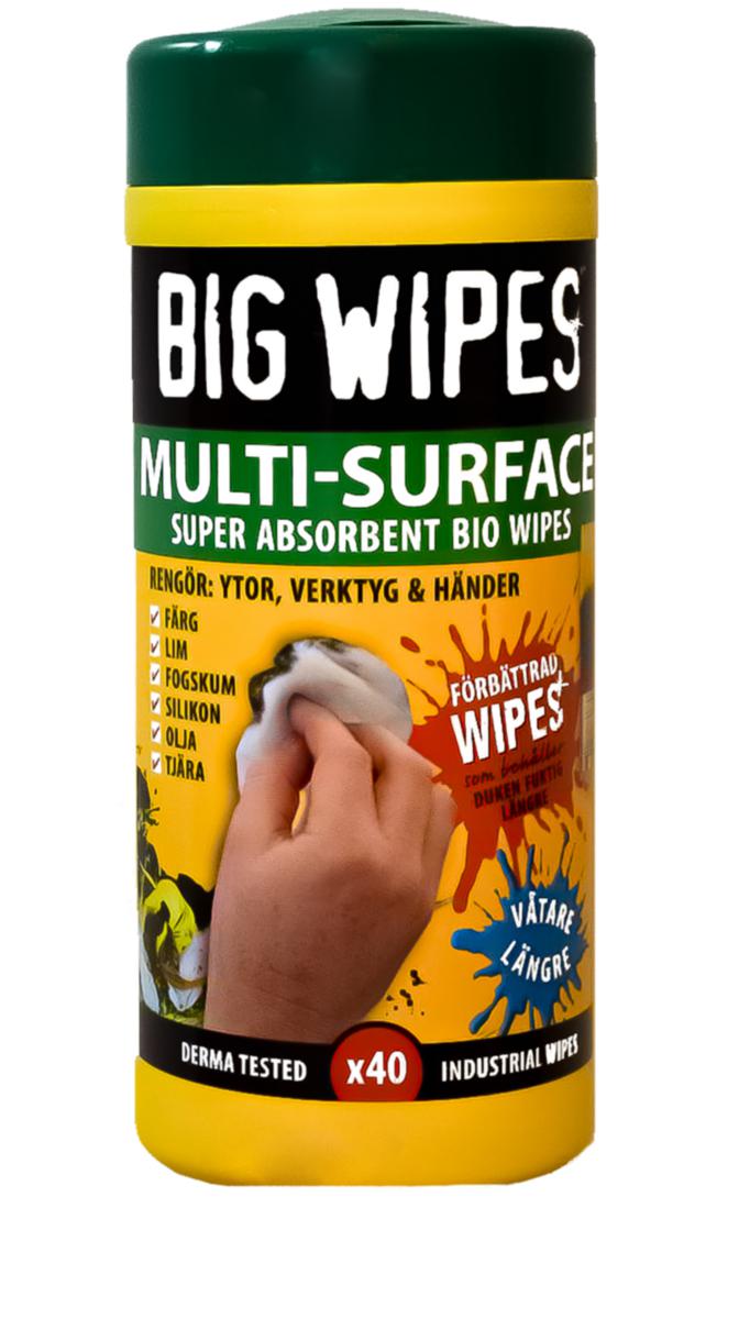 Rengöringsduk Big Wipes Multi-Surface - RENGÖRINGSDUK GRÖNT LOCK 40 DUK BIG WIPES MULTI-SURFACE