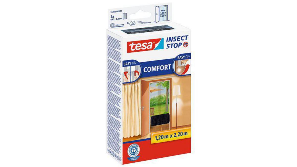 Insektsnät för dörr, Comfort, Tesa - INSEKTSNÄTDÖRR 2,2MX1,2M ANTRASIT TESA