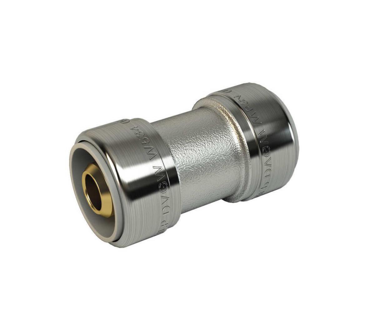 Koppling rak PushFit krom, LK - LK PUSHFIT RAK KOPPLING AX20 