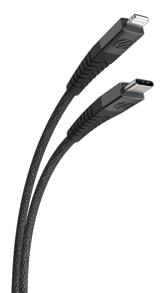 Laddkabel, flätad, USB-C till Lightning - LADDKABEL 1.2 M USB-C TILL LIGHTNING FLÄTAD SVART SCOSCHE