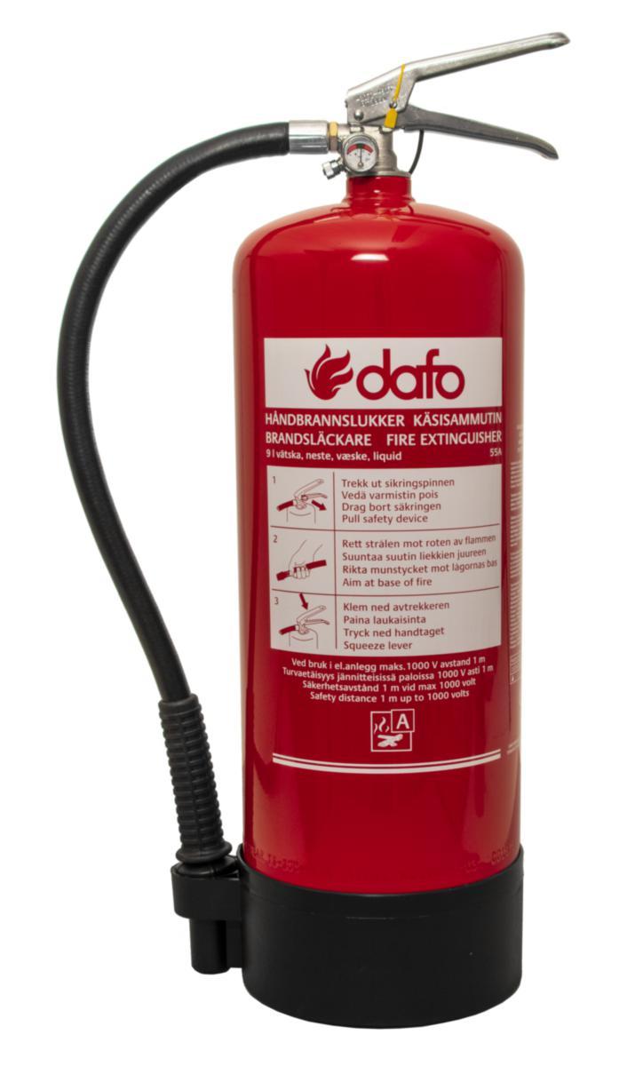 Brandsläckare, Dafo Vätska 9 lit - BRANDSLÄCKARE A DAFO VATTEN VK 9 SX RÖD 9L