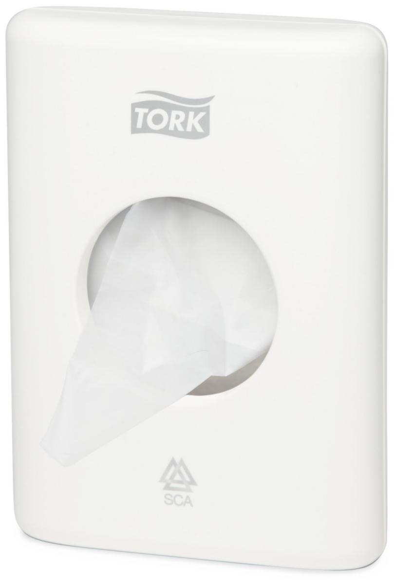 Dispenser Tork sanitetspåse B5 - DISPENSER TORK F SANITETSPÅSE PLAST B5 VIT 95X135X32 566000