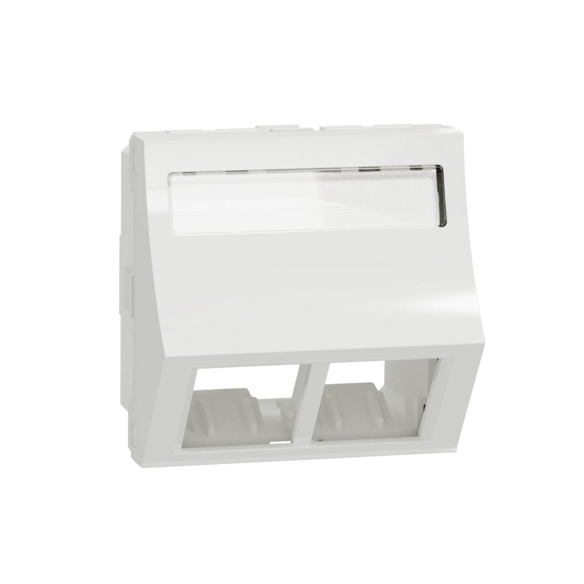Centrumplatta 2xRJ45 DPM vinklat - C-PLATTA RJ45 DBL DPM VINK VIT NU942418