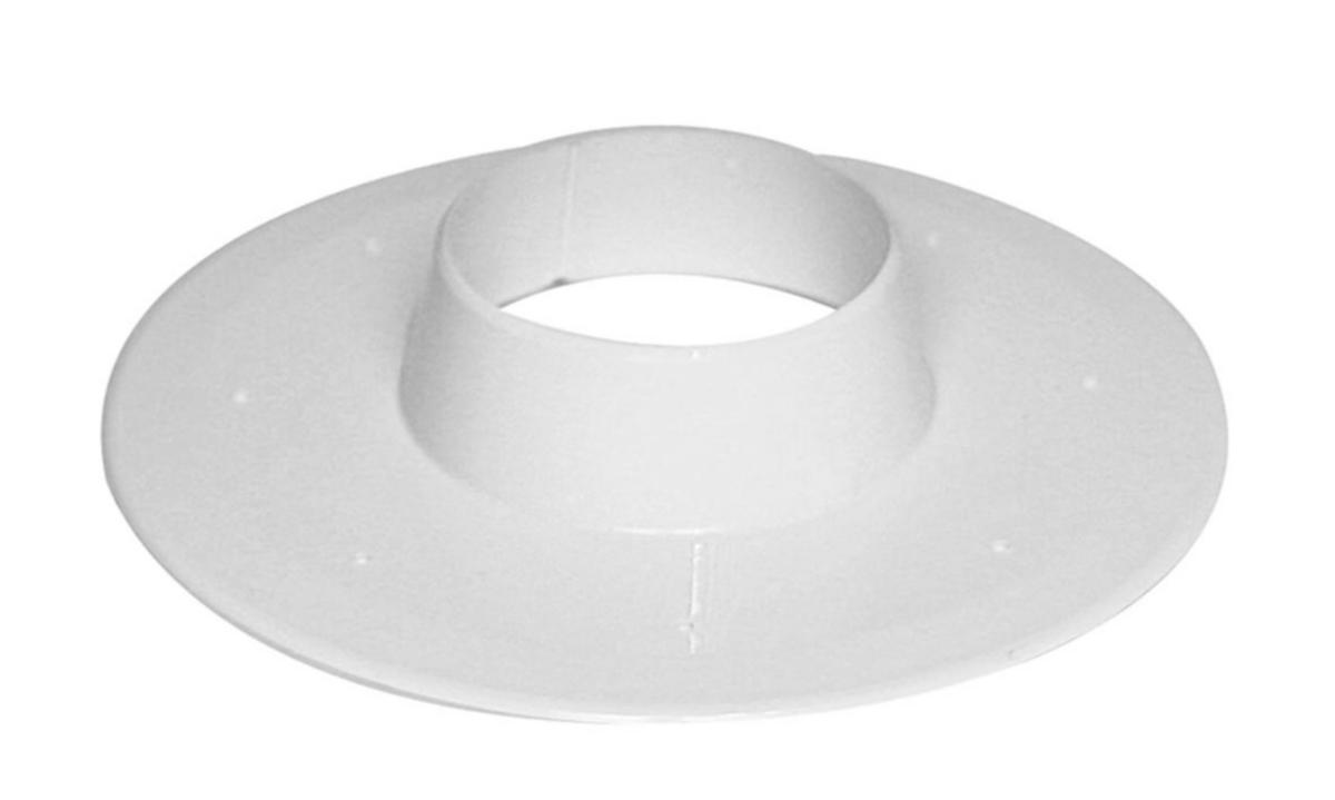 Täckbrickor Faluplast, vita med krage, delbara - TÄCKBRICKA 50 MM DELBAR VIT MED KRAGE FP 50000