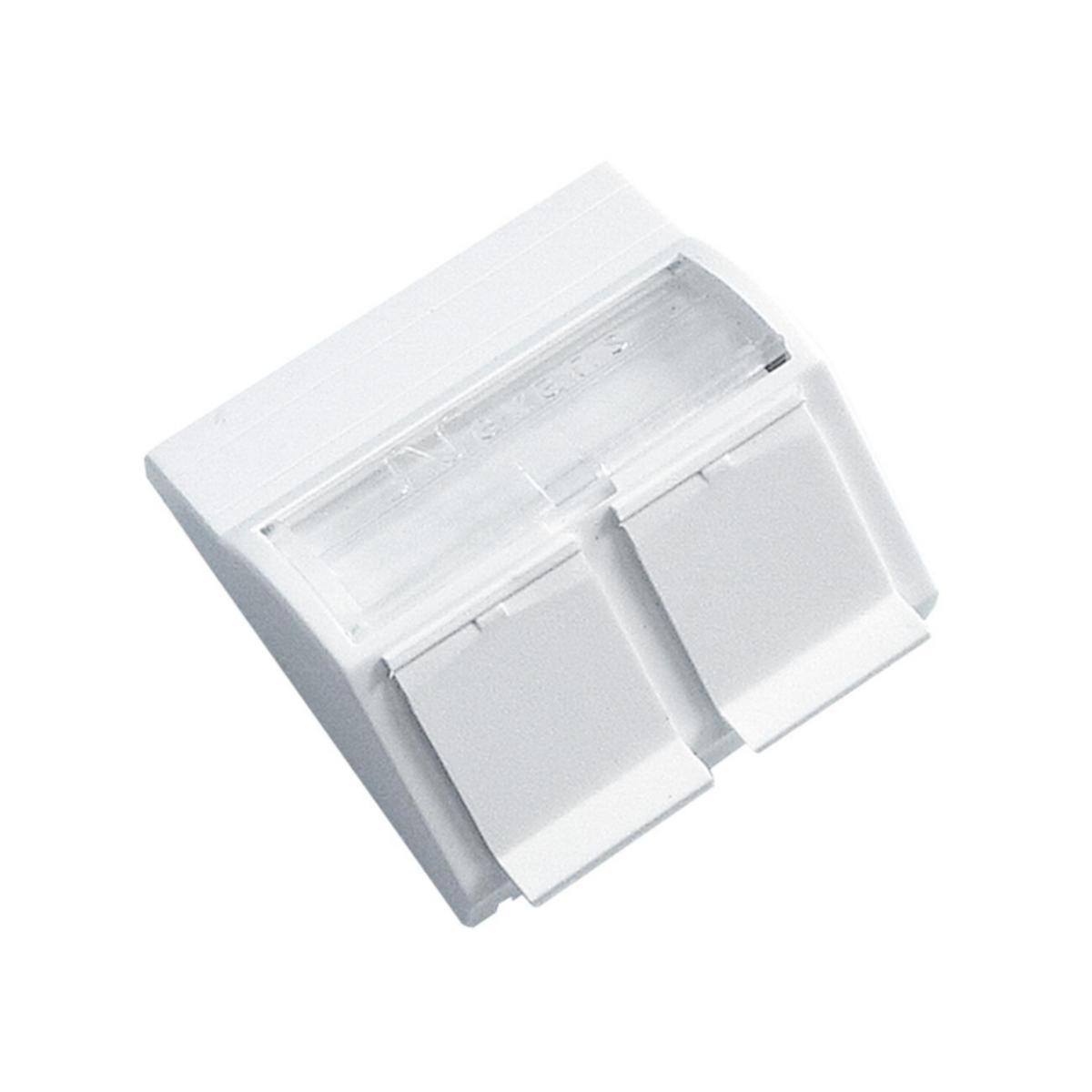 Centrumplatta för vinklat modularuttag 2XRJ45, Nexans - UTTAGSBOX 2xRJ45 VINKLAT VIT SNAP-IN 45X45mm