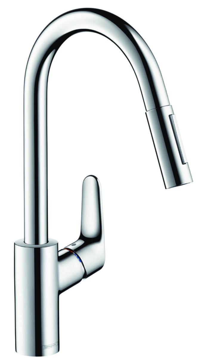 Köksblandare 2-jet Focus, Hansgrohe - HG FOCUS 2-JET DISKLÅDSBL. M.UTDRAGB. H-DUSCH U,AVST