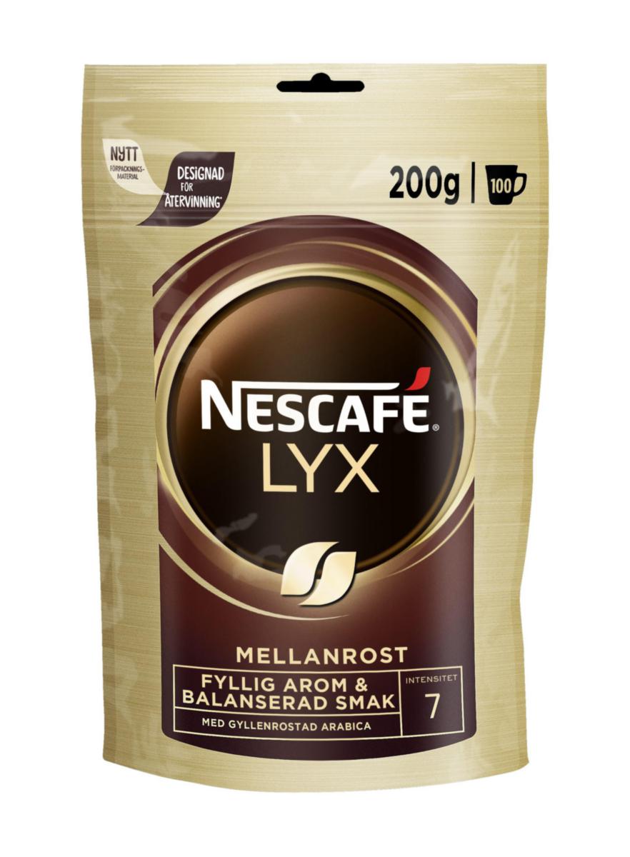 Pulverkaffe Nescafe Nestle Lyx - KAFFE NESCAFE LYX MELLANROST 200G SOFT PACK