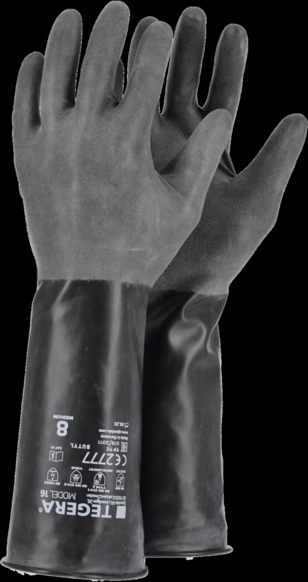 Kemskyddshandske Tegera 16 Chemforce - HANDSKE TEGERA 16 BUTYL SVART 0.34 MM STL 8