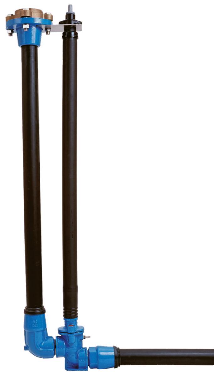 Spolpost Belos med fläns - SPOLPOST BELOS L=2M JUSTERBAR INL 63PE UTL DN65FL EXKL KOPPL