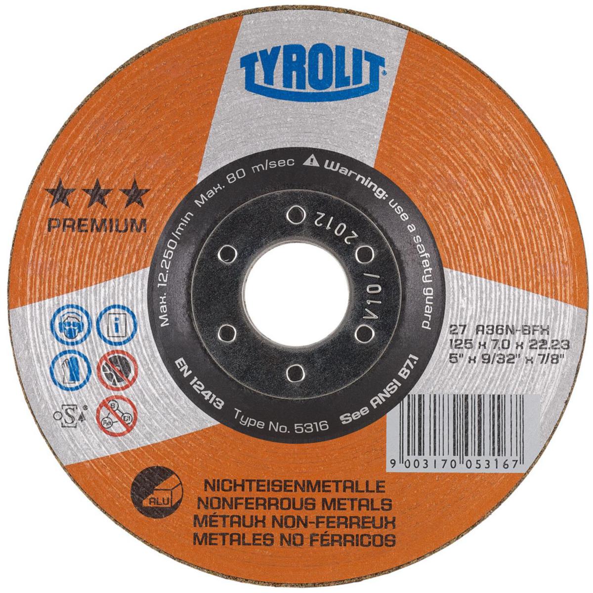 Navrondell Tyrolit Premium Aluminium - NAVRONDELL TYROLIT PREM. ALU 125X7X22 A36N-BFX