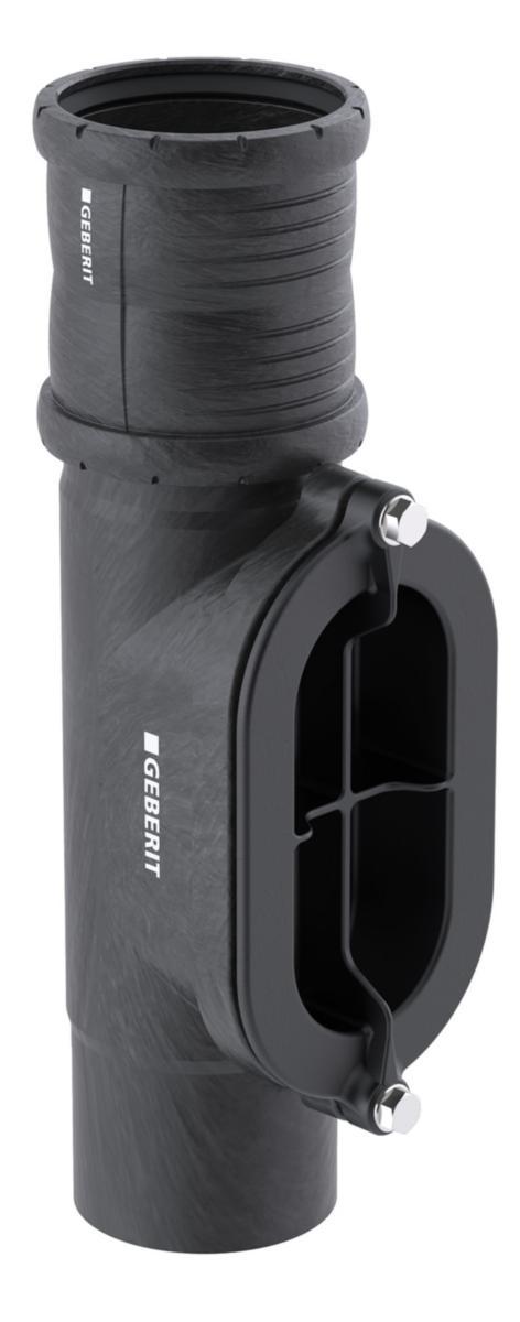 Rensrör med oval öppning 90°, PP, Silent Pro - RENSRÖR 90°. OVAL ÖP 110MM SILENT PRO. GEBERIT