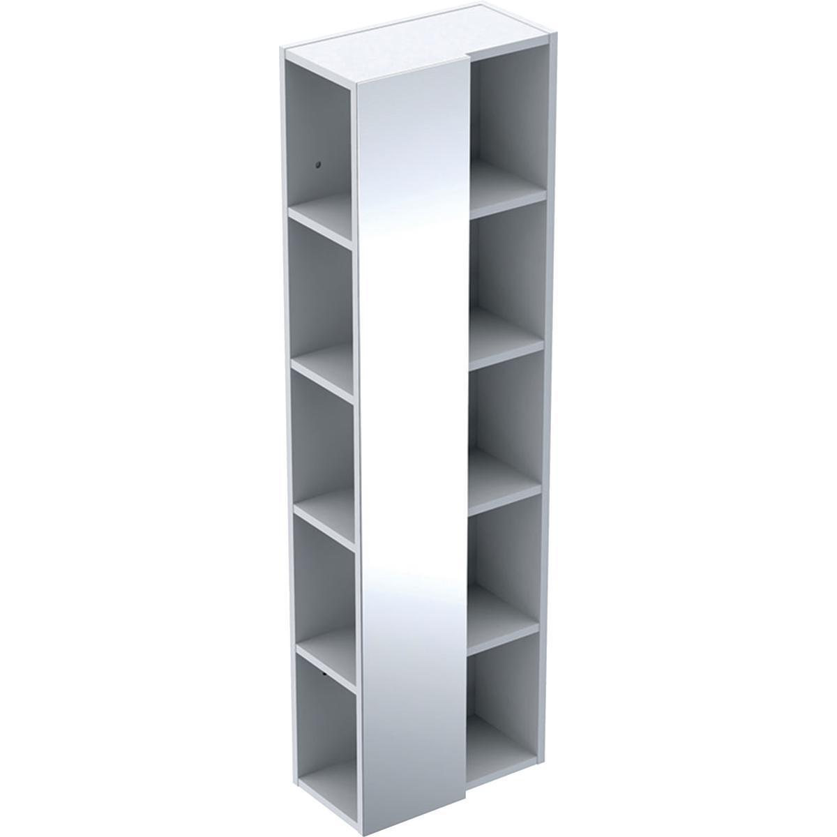 Ifö Elegant hylla med spegel - IFÖ ELEGANT HYLLA MED SPEGEL B40, H135, T=21.8CM, VIT/MATT